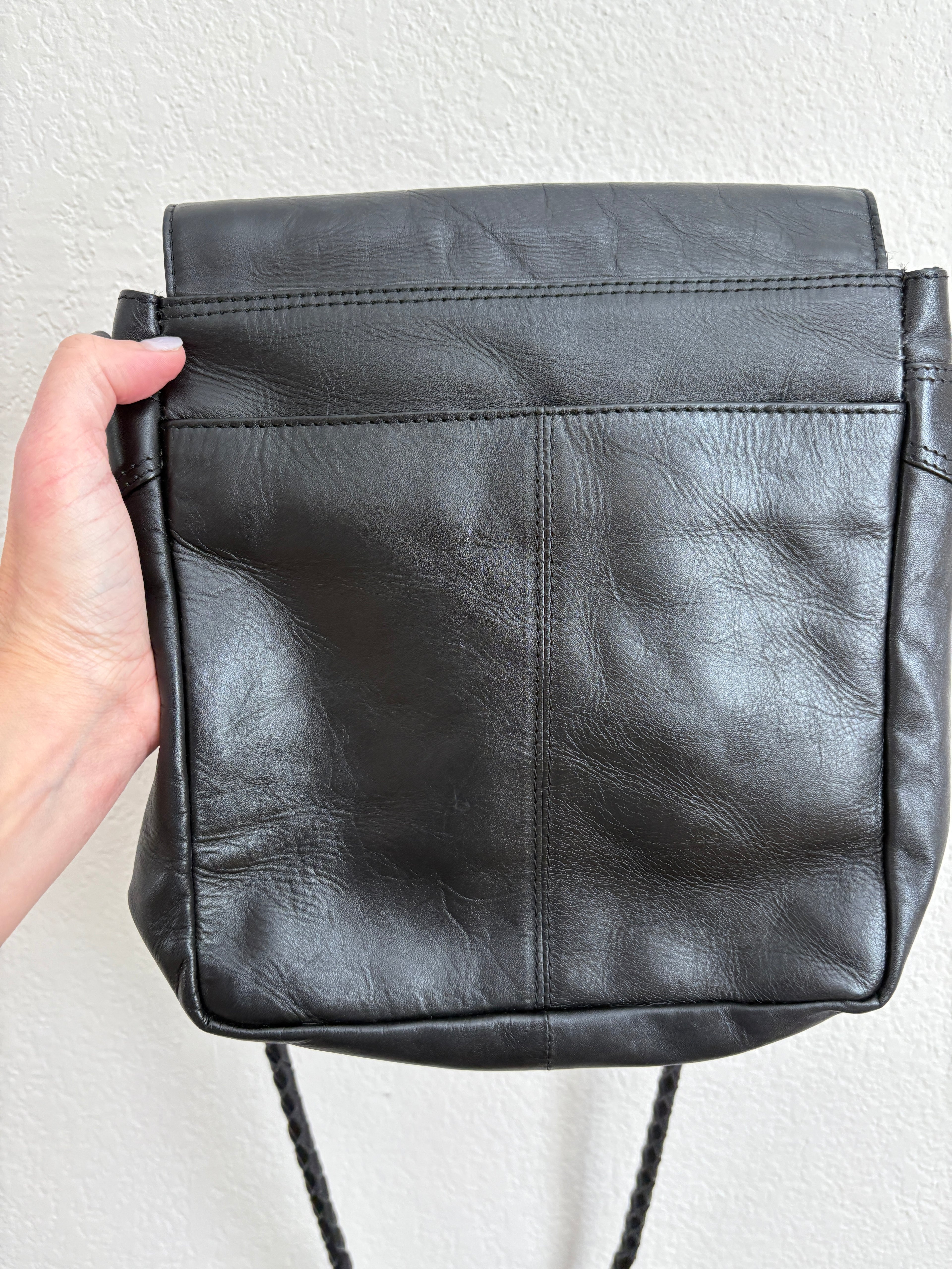 Vintage Black Leather Purse