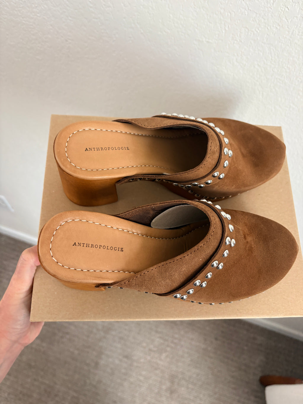 New Anthropologie Studded Heel Clogs (7.5-8)