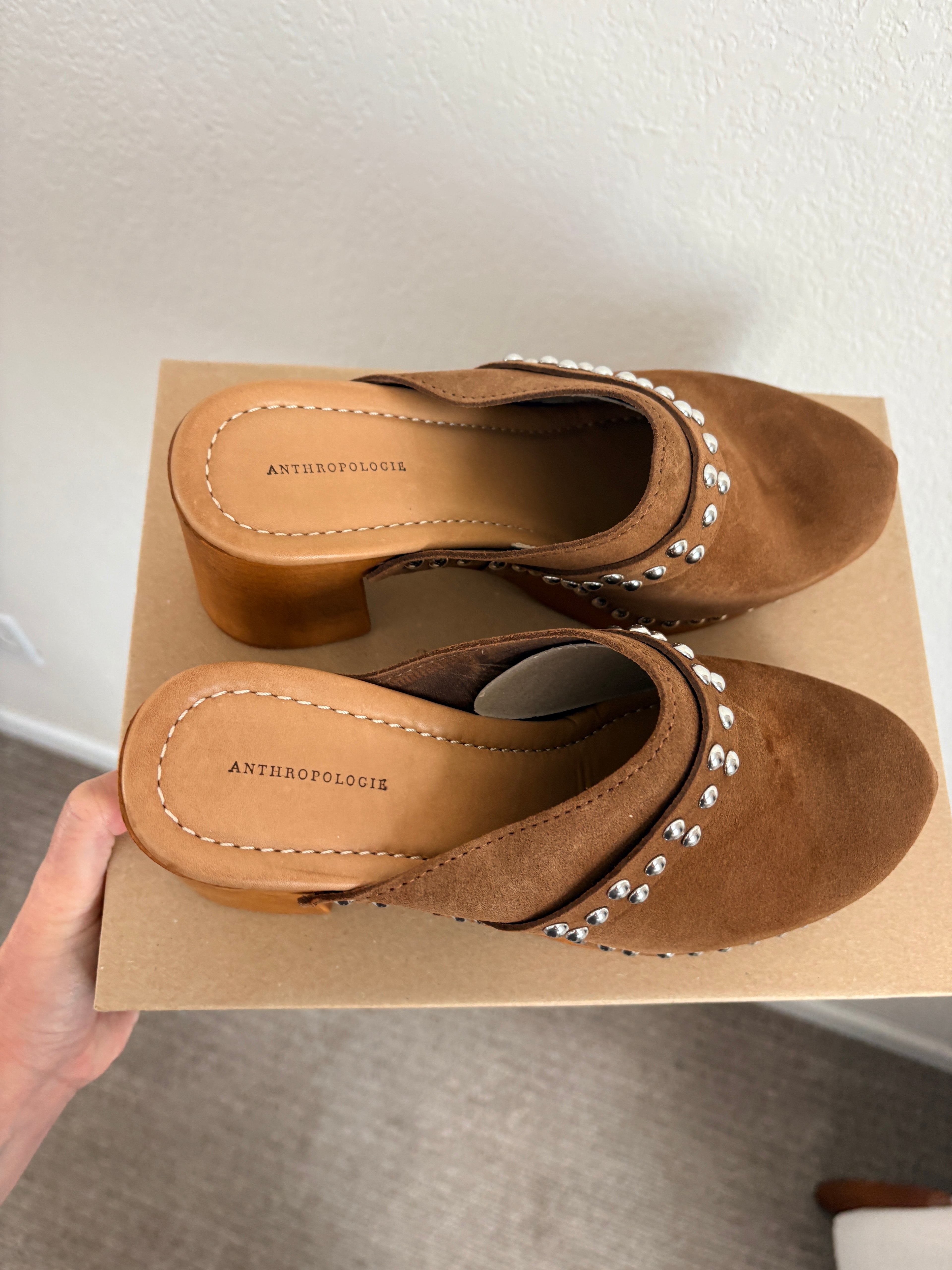 New Anthropologie Studded Heel Clogs (7.5-8)