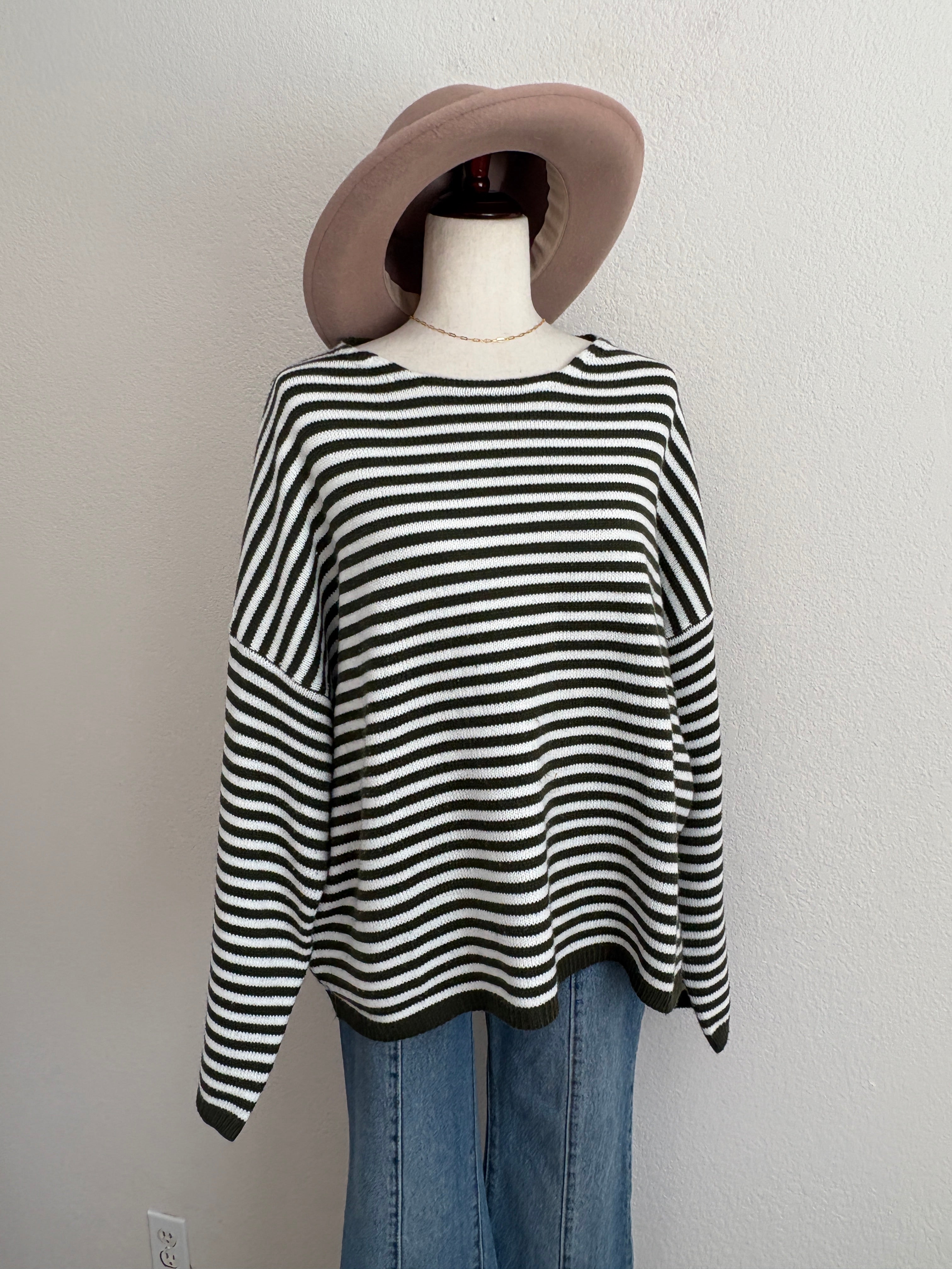 Carly Jean Los Angeles Striped Sweater (L)