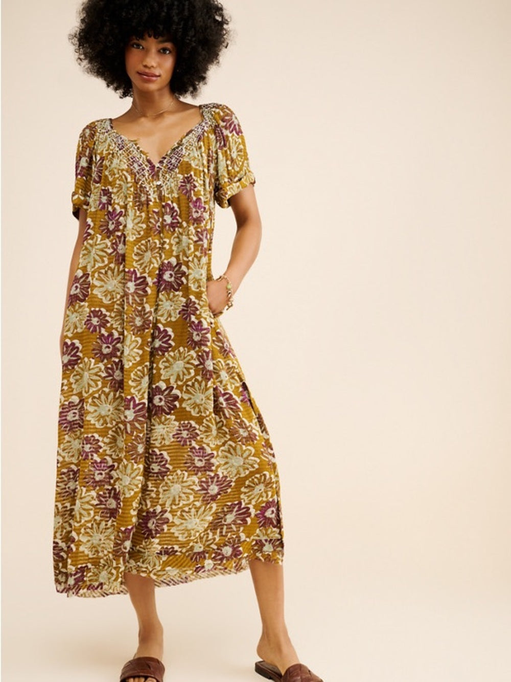 Free People Casting Shadows Midi Dress (M)