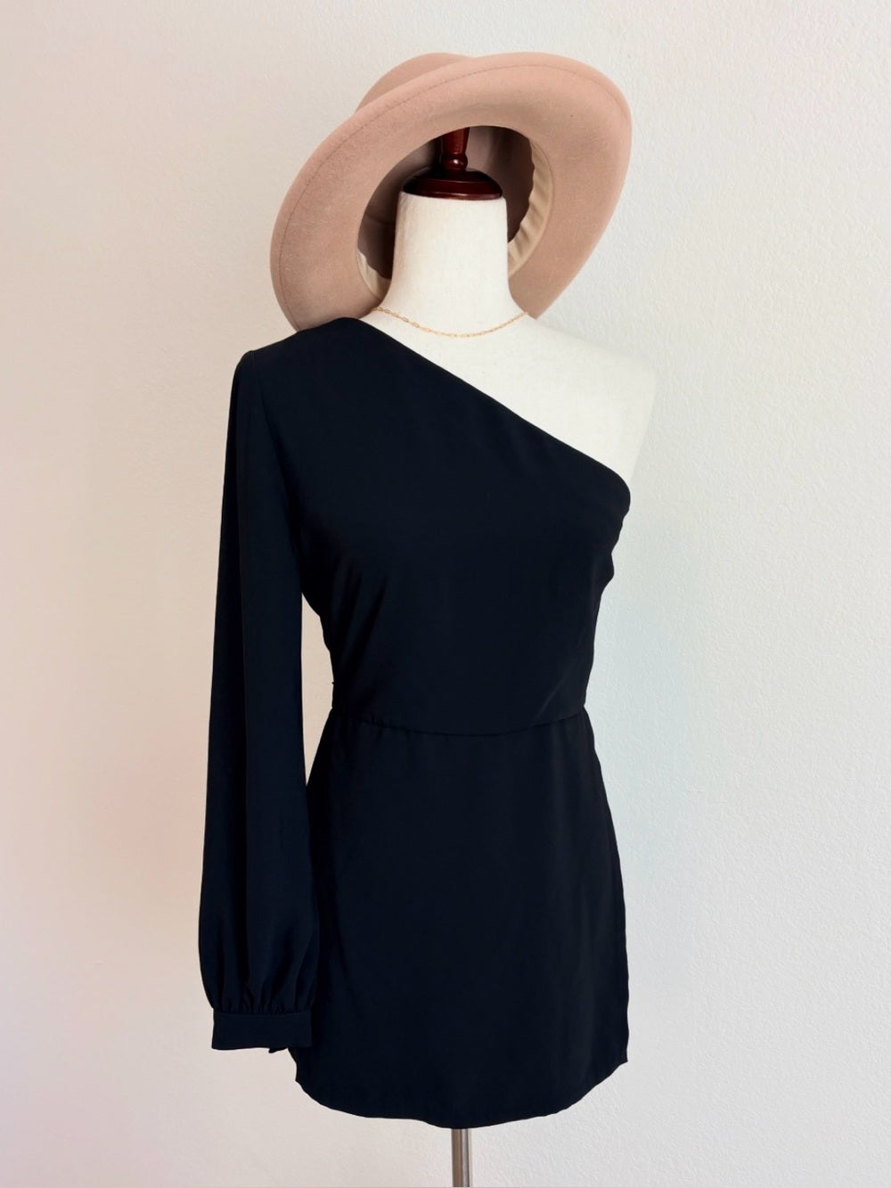 Amanda Uprichard X Revolve One Shoulder Black Romper (S)