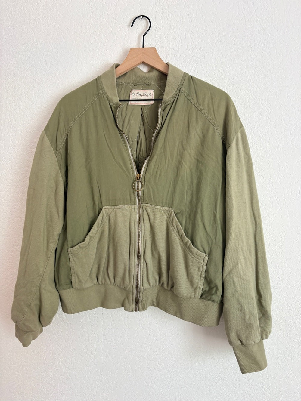 Free People Karma Olive Green Bomber Jacket (S)