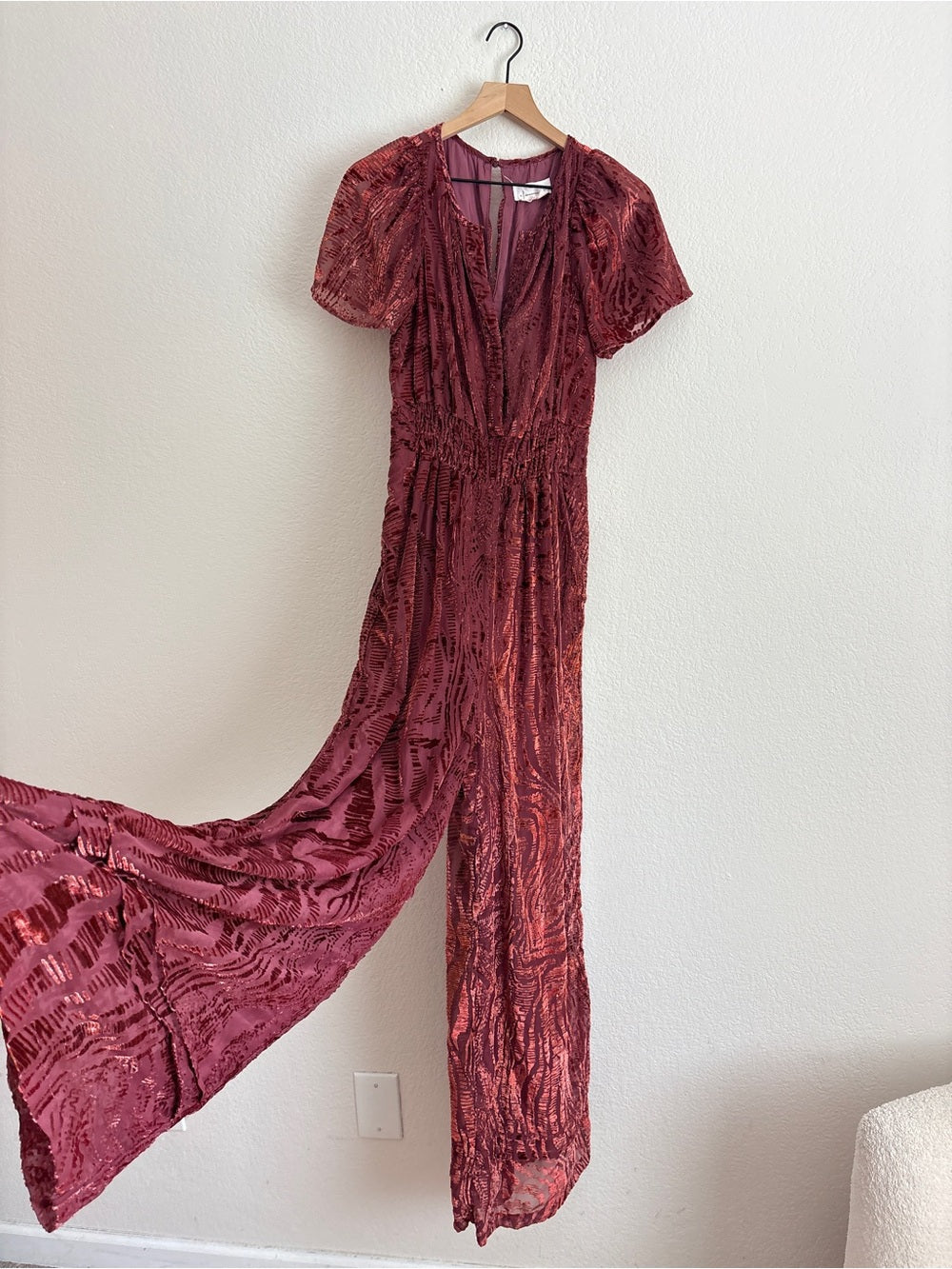 Anthropologie Somerset Jumpsuit in Velvet Burnout (XS)