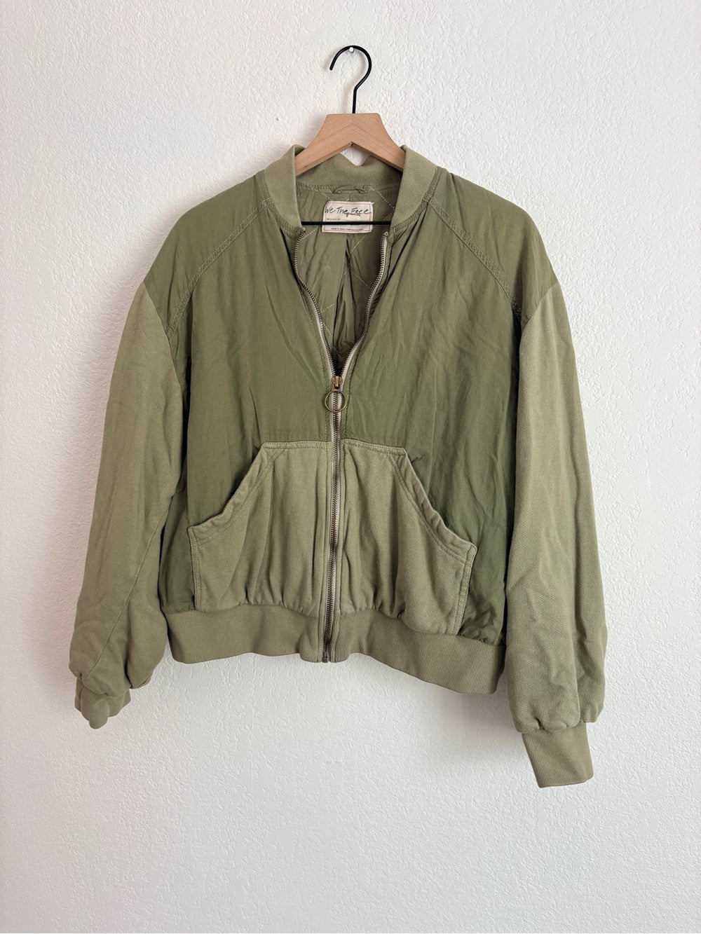 Free People Karma Olive Green Bomber Jacket (S)