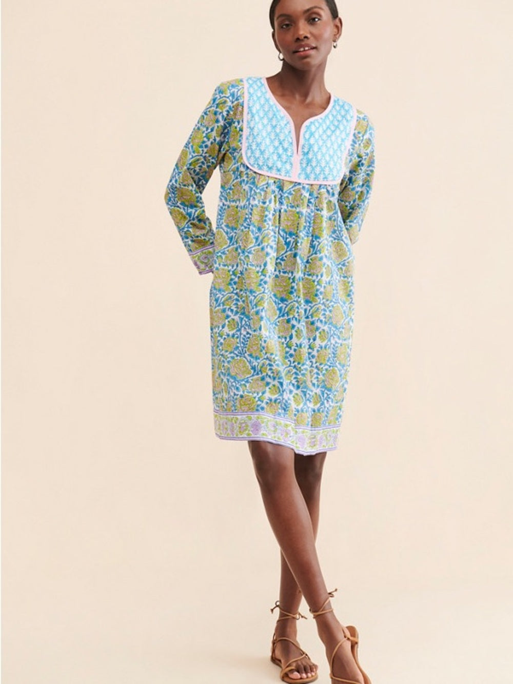 SZ Blockprints Anthropologie Jaipur Printed Cotton Dress (M)