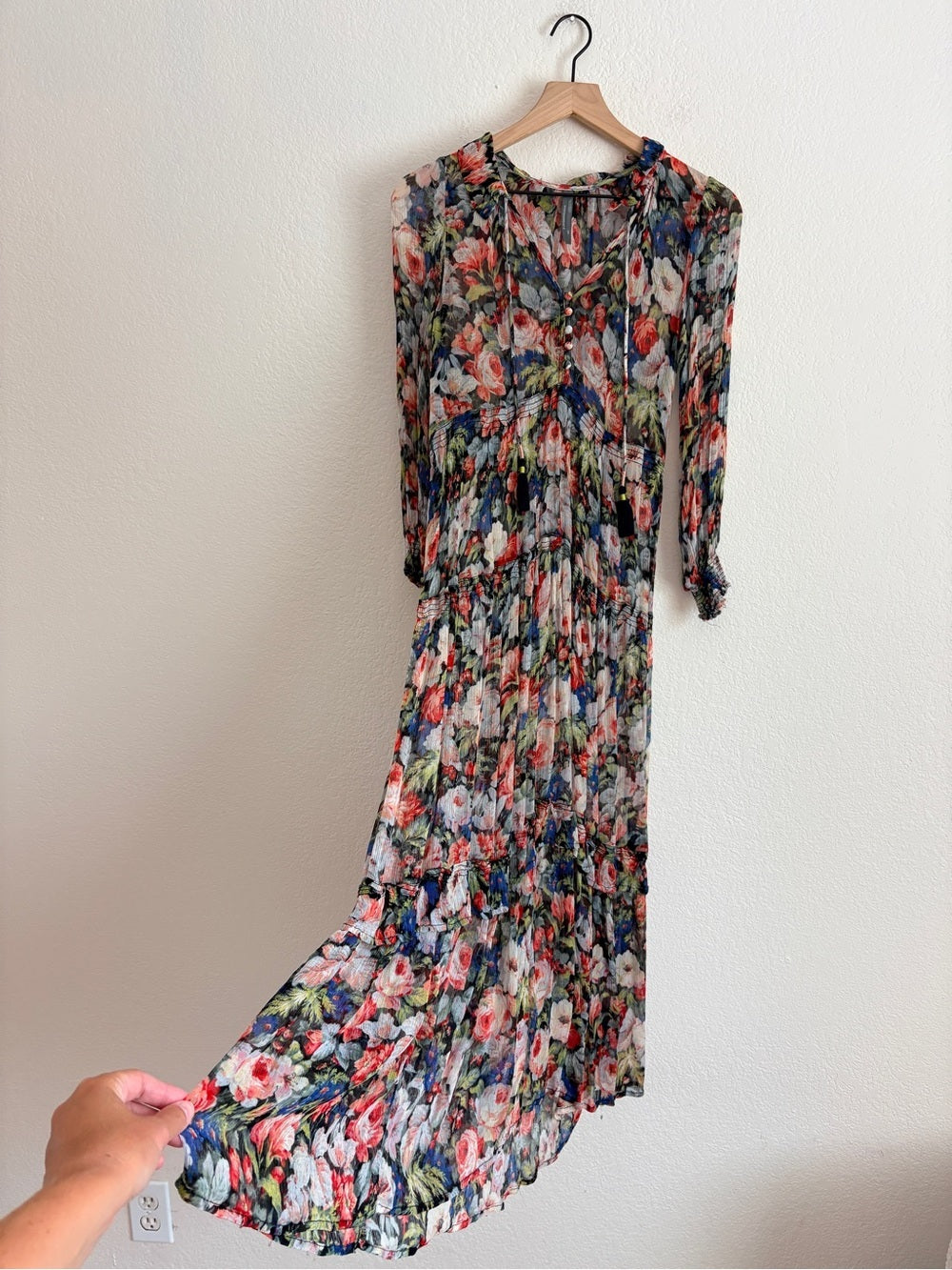 Anthropologie The Marais Printed Chiffon Maxi Dress (XS)