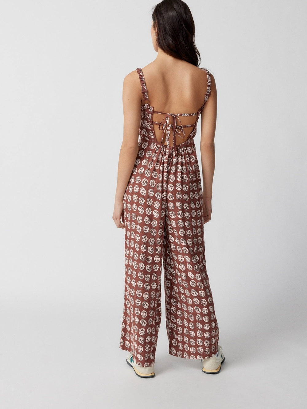 UO Boho Ecote Linen Strappy-Back Jumpsuit (S)