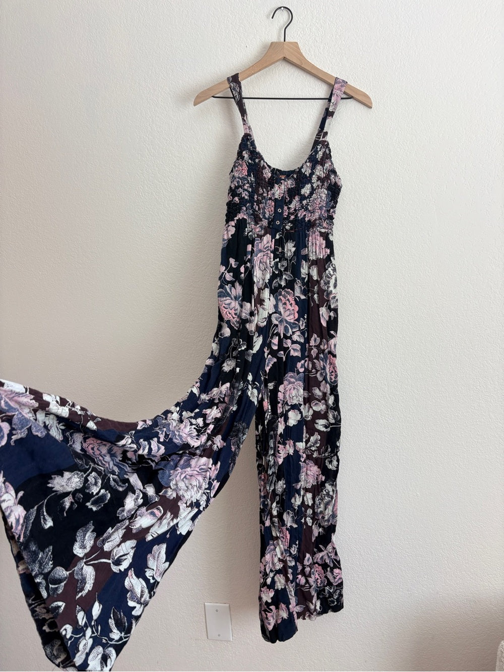 Free People Melrose Wide Leg Floral Jumpsuit (S)