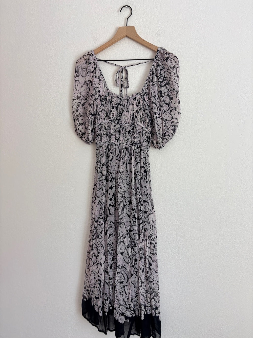 Anthropologie Squareneck Smocked Midi Dress (XS)
