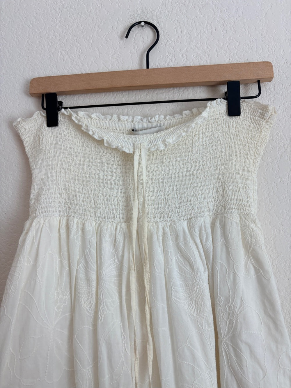 Madewell x Warm Beachy Smocked Coastal Breezy Dress (XS)