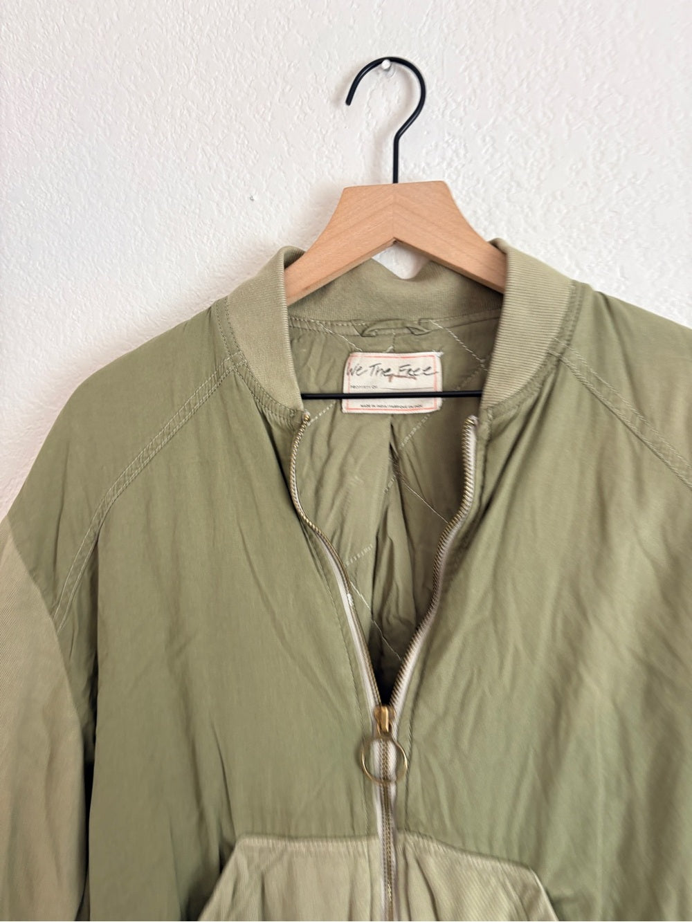 Free People Karma Olive Green Bomber Jacket (S)