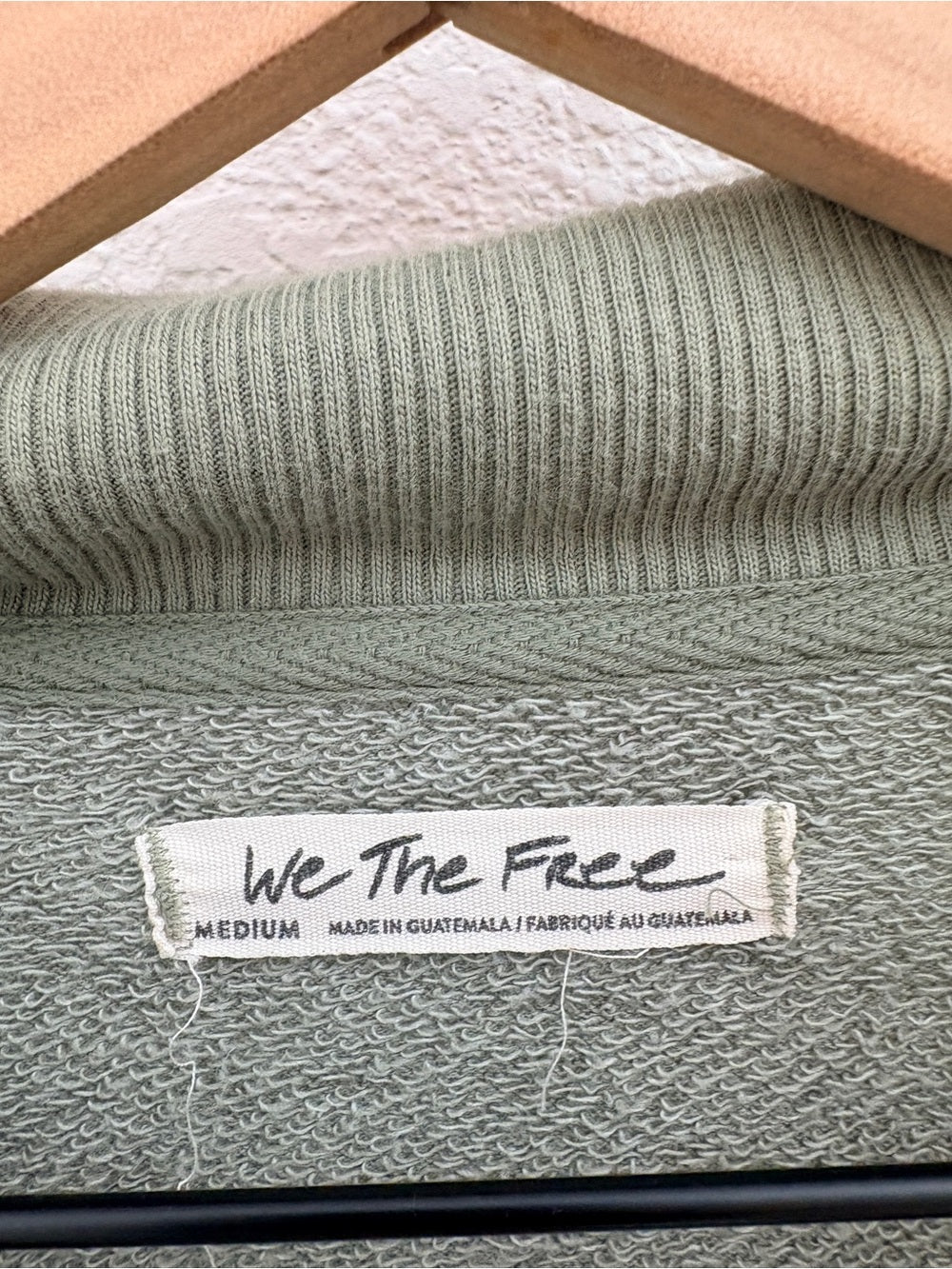 Free People Camden Green Henley Sweatshirt in Laurel Oak (M)
