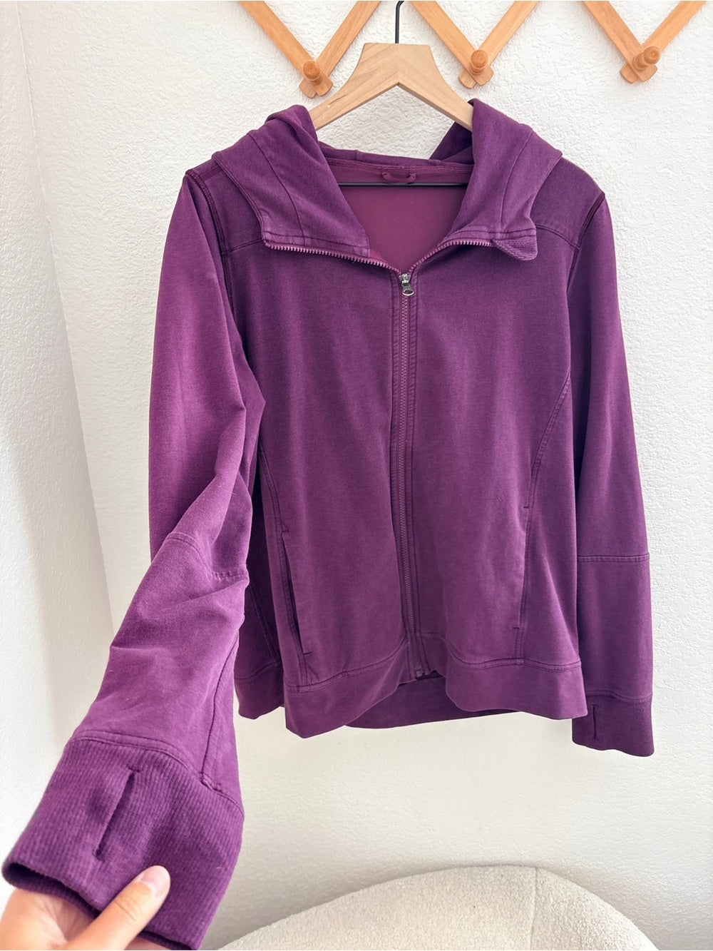 Lululemon Belle Hoodie in Heathered Red Grape Zip Up Jacket (12)