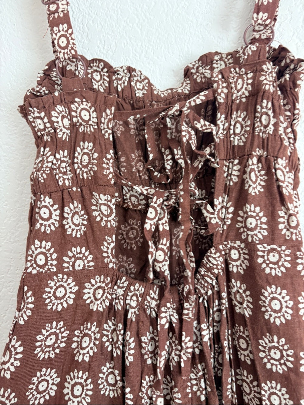 UO Boho Ecote Linen Strappy-Back Jumpsuit (S)