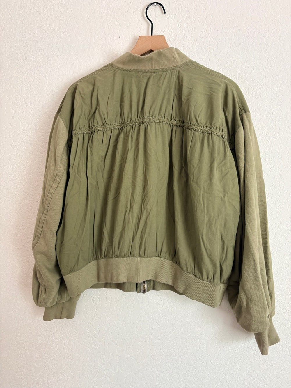 Free People Karma Olive Green Bomber Jacket (S)