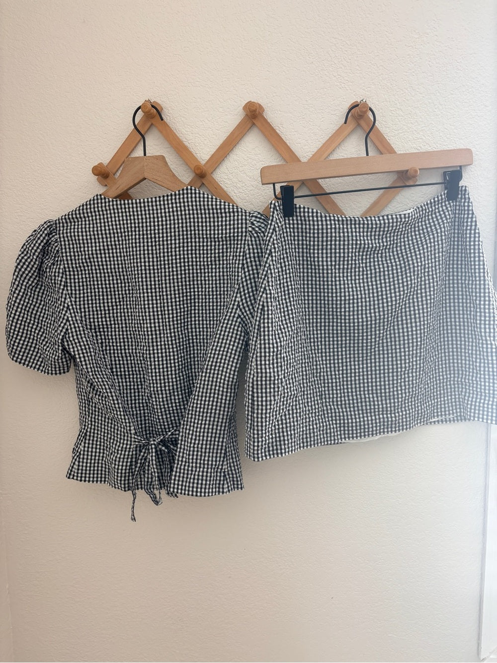 NWT Reformation Gingham Two Piece Set Black & White Check (6)