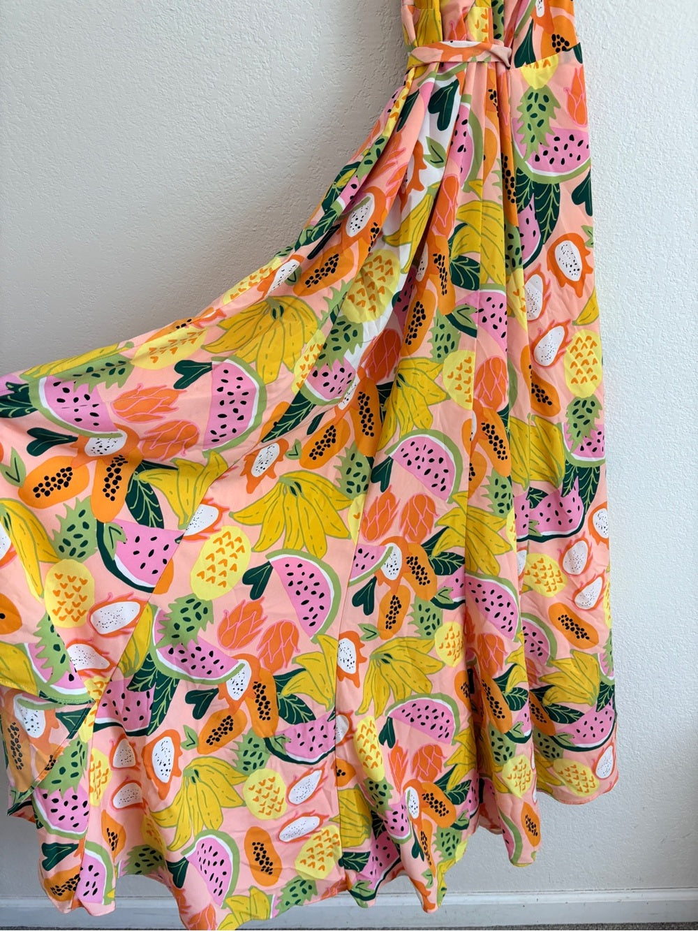 Hutch Fruit Print High Low Wrap Dress (M)