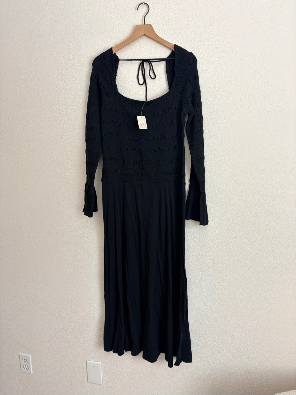 NWT Free People Kiera Midi Dress in Black (L)