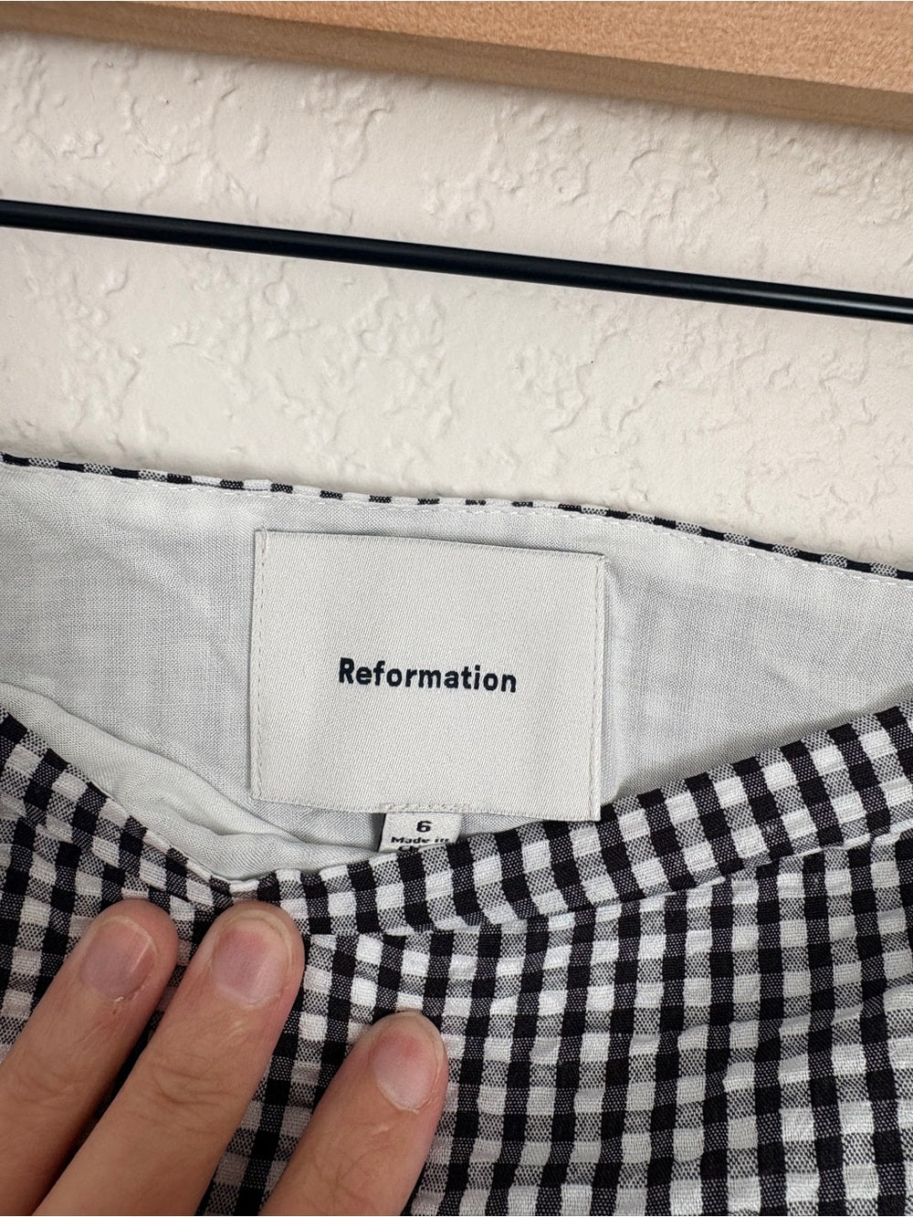 NWT Reformation Gingham Two Piece Set Black & White Check (6)