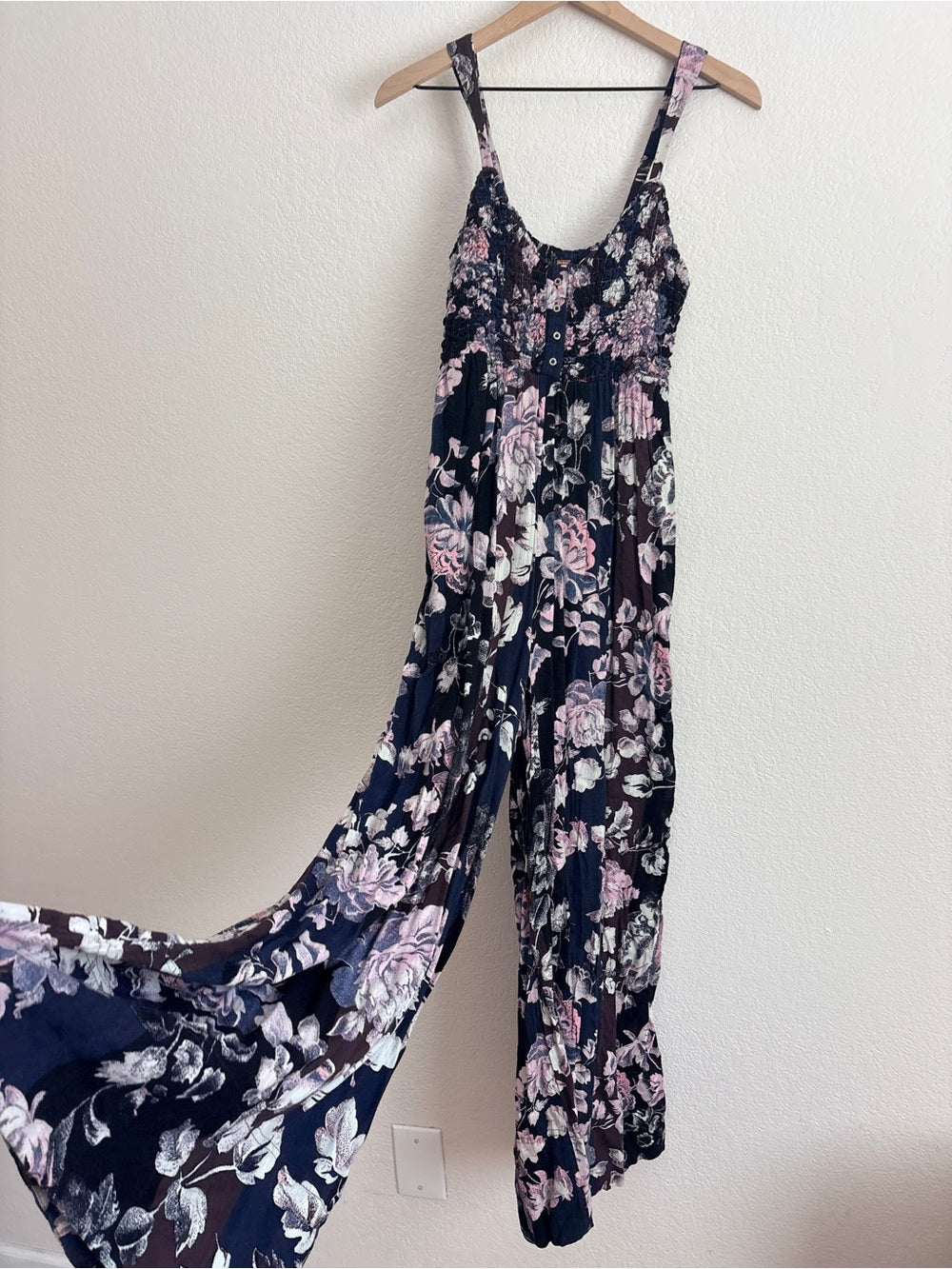 Free People Melrose Wide Leg Floral Jumpsuit (S)