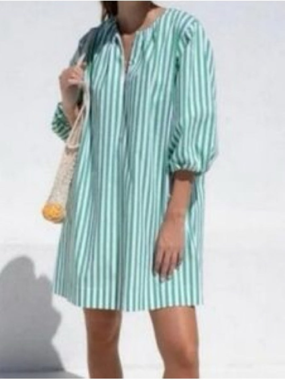 AYR Striped Puff Sleeve Mini Dress (S)