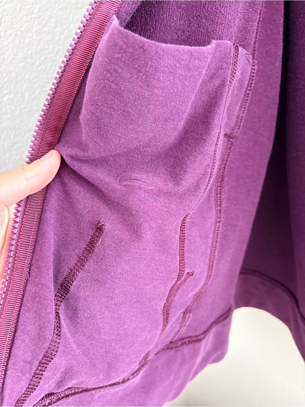 Lululemon Belle Hoodie in Heathered Red Grape Zip Up Jacket (12)