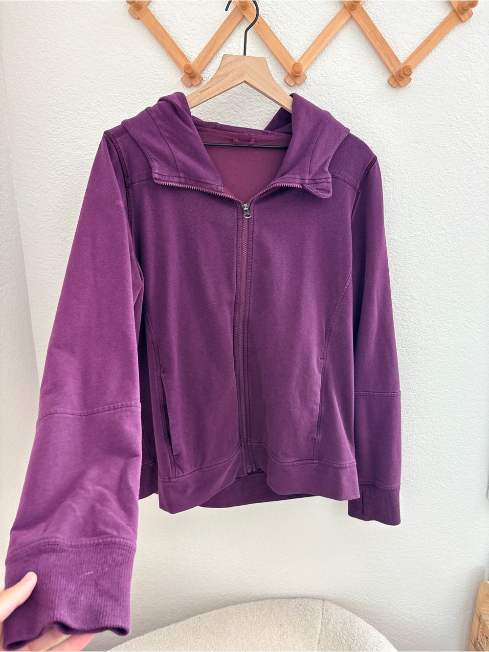Lululemon Belle Hoodie in Heathered Red Grape Zip Up Jacket (12)