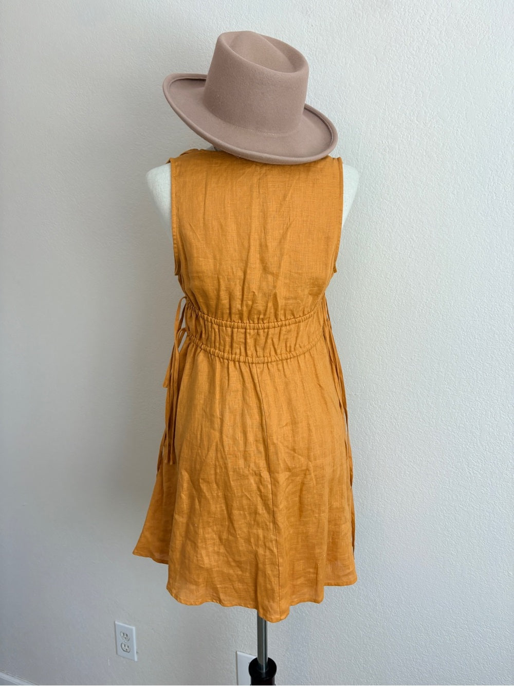 DISSH Pia Marigold Linen Mini Dress (2)