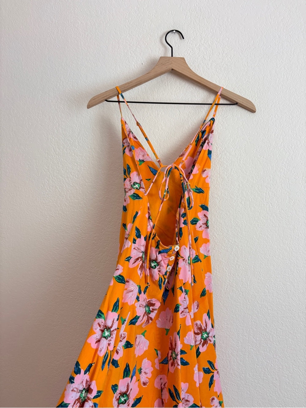 Free People Finer Things Printed Summer Floral Tie-Back Sundress (S)