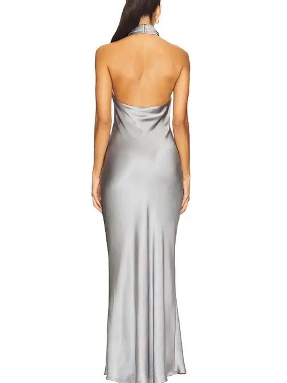 NWT Anine Bing Eliana Silk Halterneck Dress in Pastel Blue (L)