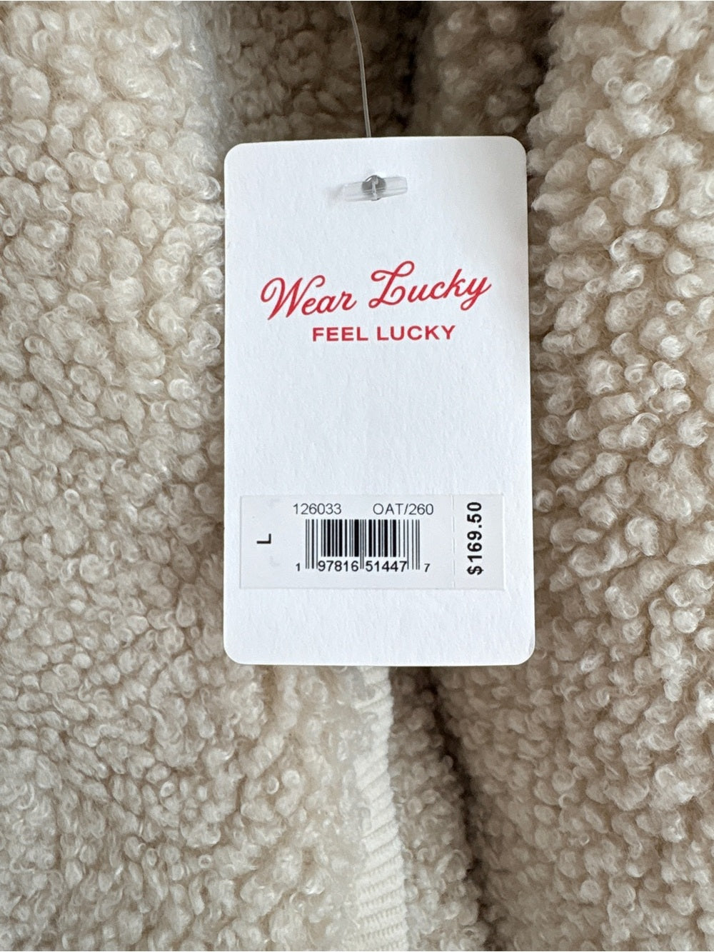 Lucky Brand Taupe Sherpa Button-Up Jacket (L)