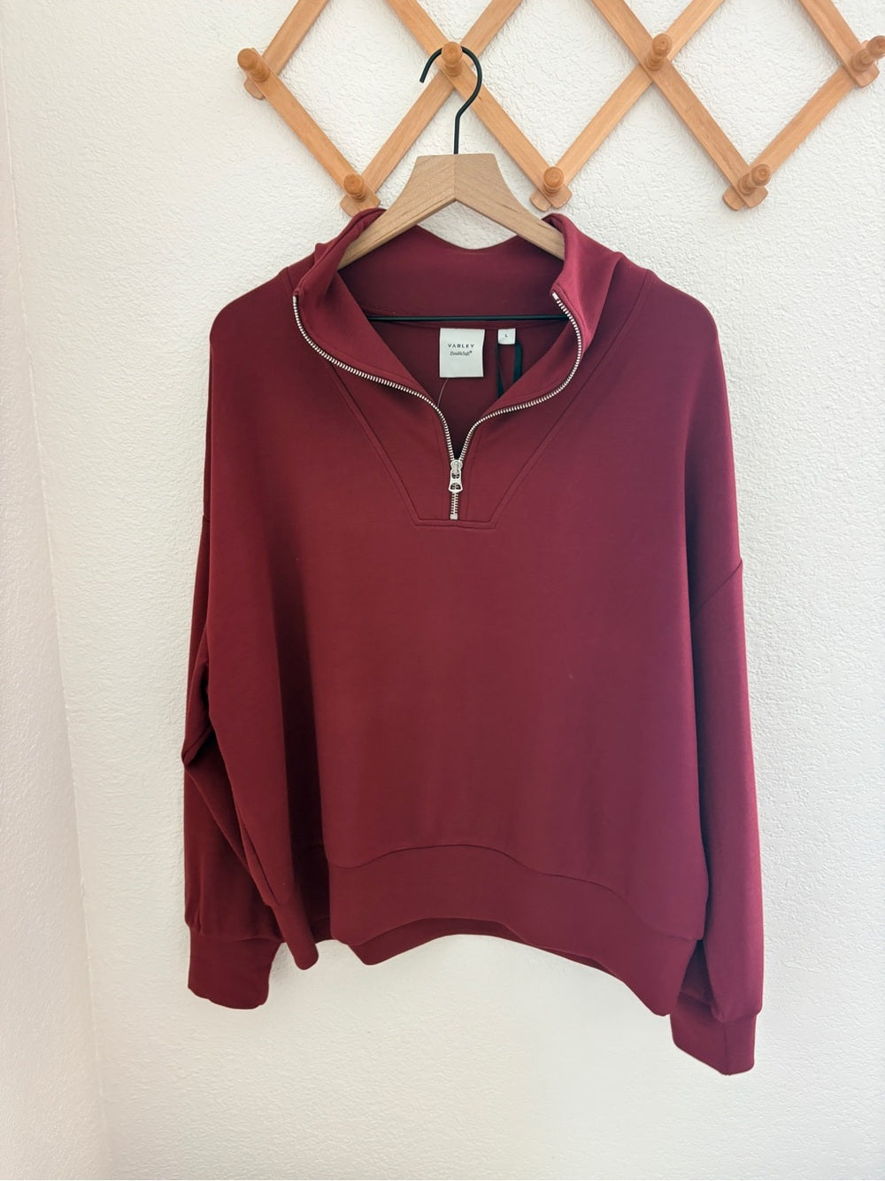 NWT Varley Hawley Half-Zip Pullover in New Maroon (L)