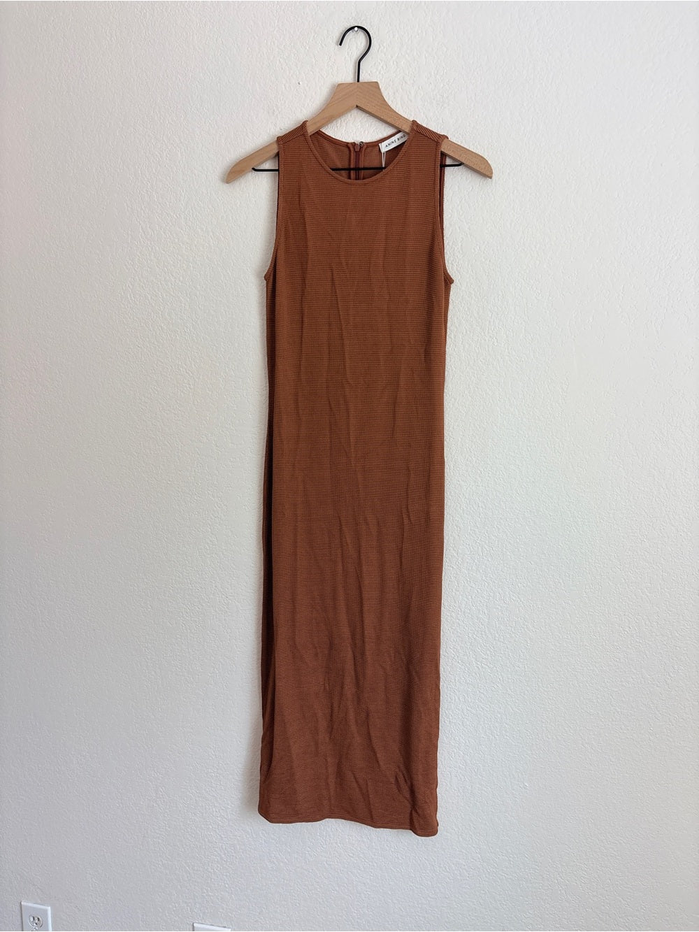 NWT Anine Bing Savannah Waffle Dress in Terra Cotta (S)