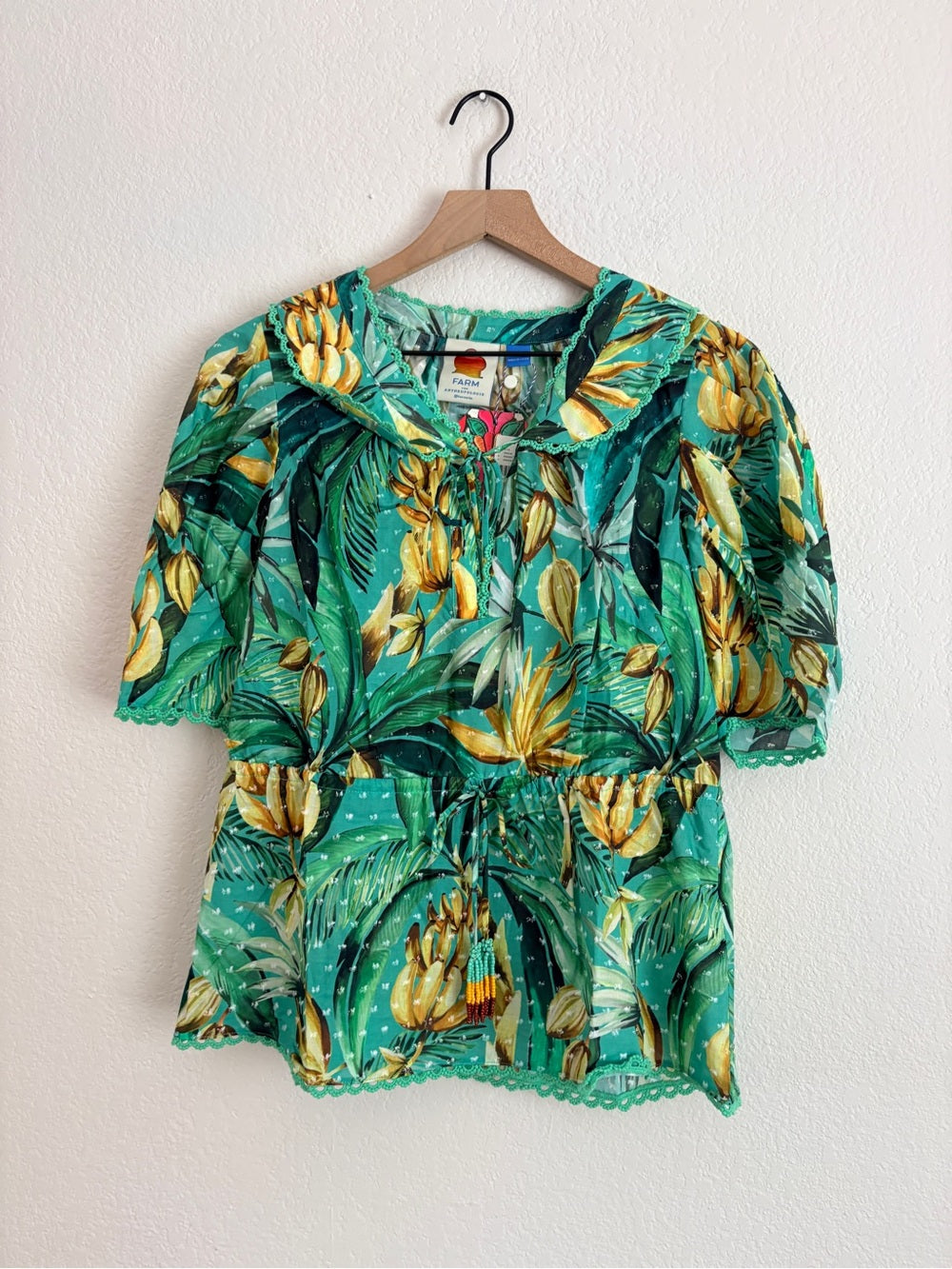 Farm Rio Puff-Sleeve Babydoll Blouse