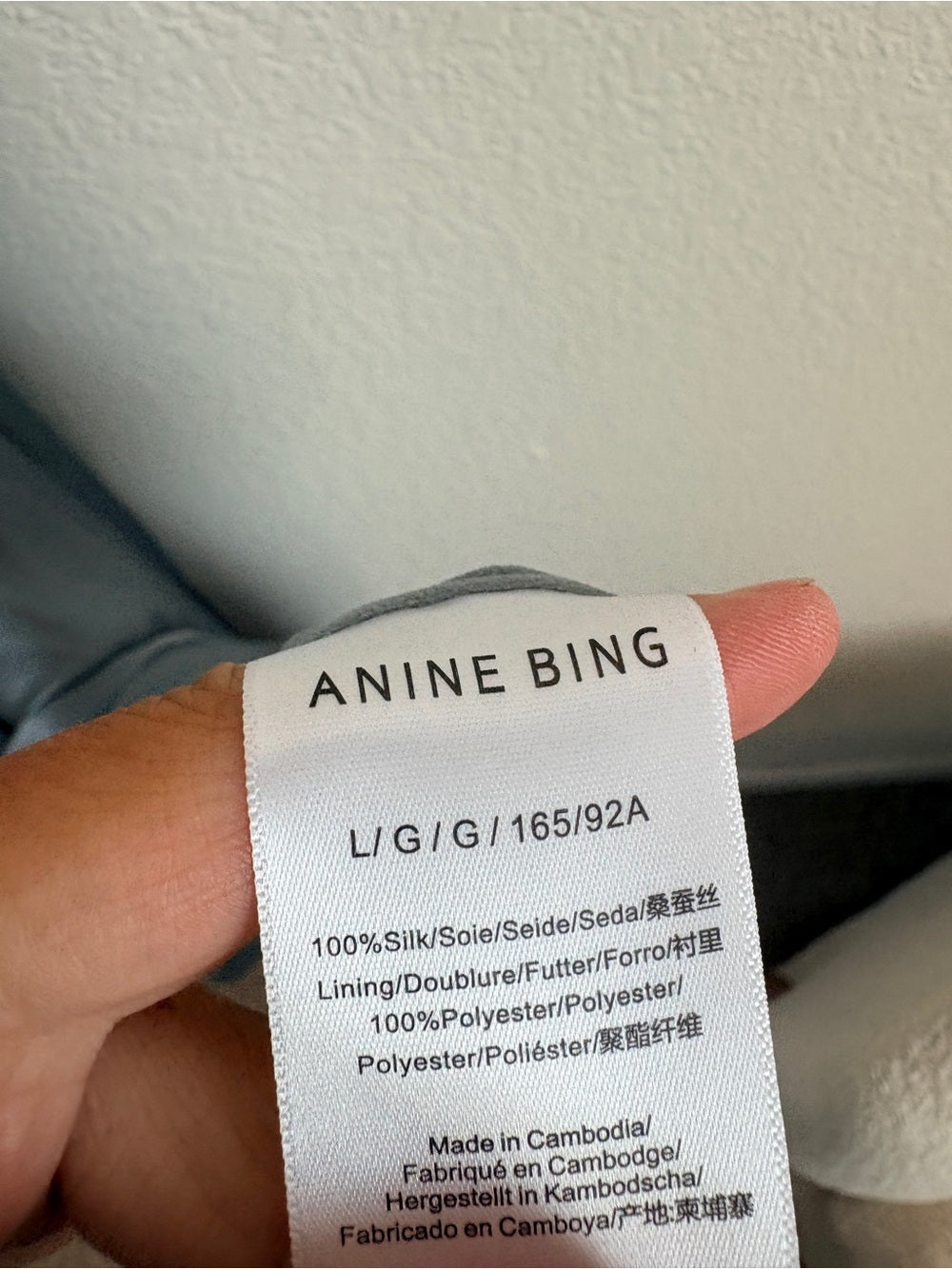 NWT Anine Bing Eliana Silk Halterneck Dress in Pastel Blue (L)