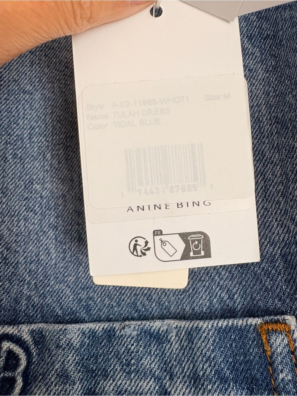 NWT Anine Bing Tulah Short-Sleeve Denim Dress (M)