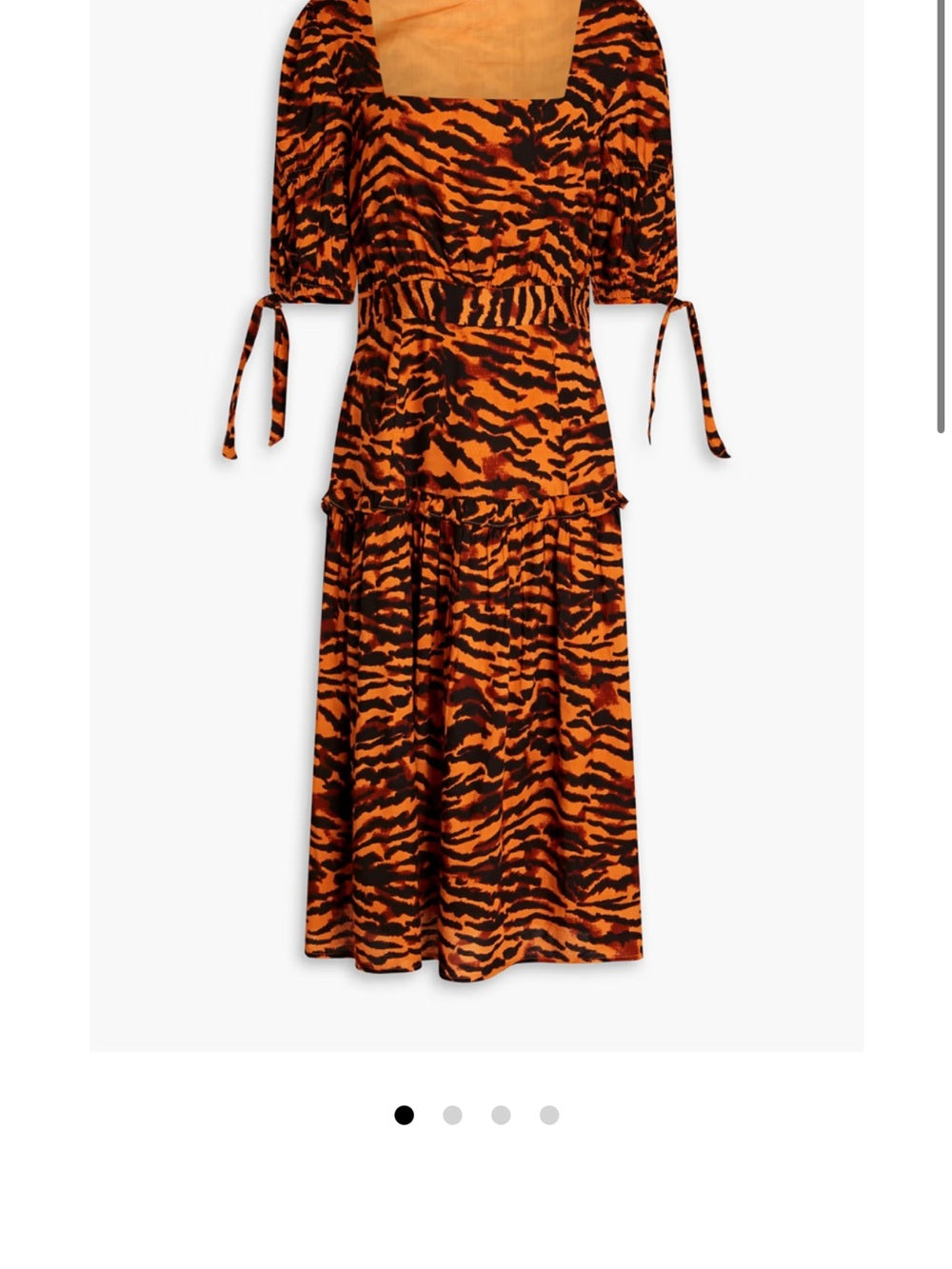 NWT WALTER BAKER Yosline gathered tiger-jacquard midi dress (6)