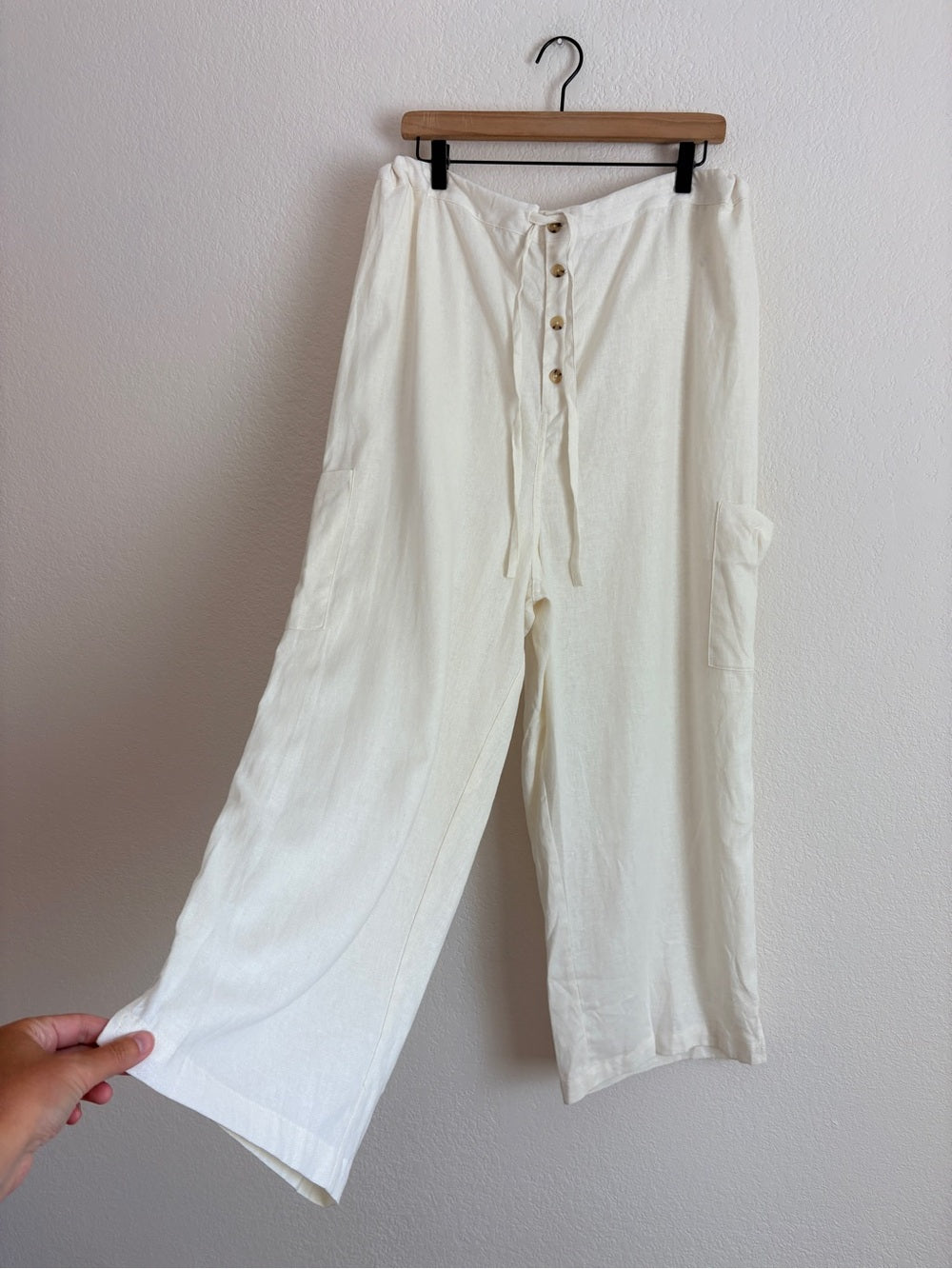 Celandine Linen Oversized Wide Leg Fisherman Pants (M)