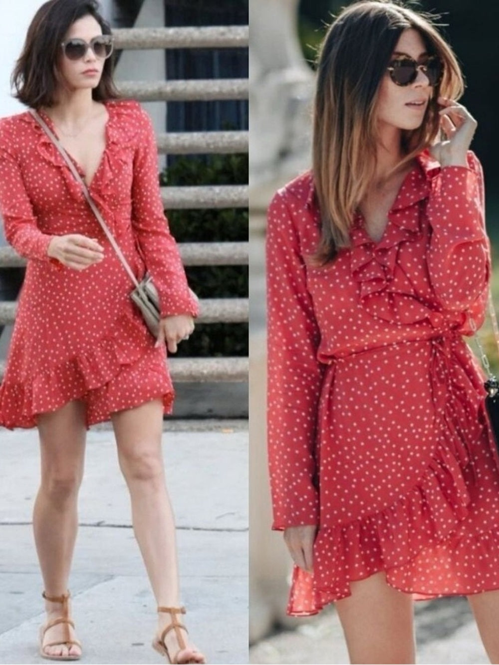 Realisation Par Silk Polka Dot Red Dress (S)