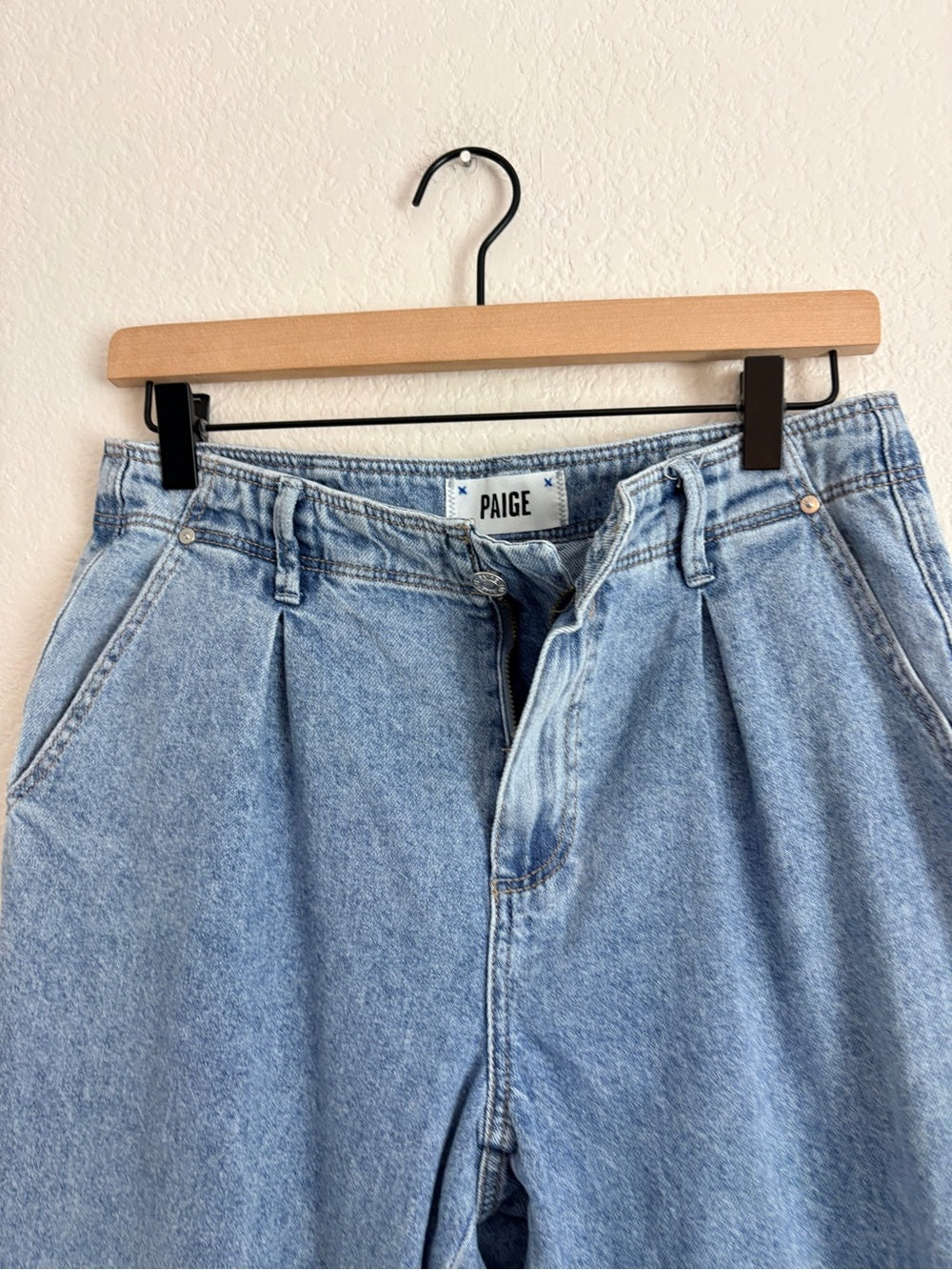 Paige Bella Pleated Trouser Jeans 100% Soft Cotton (26)