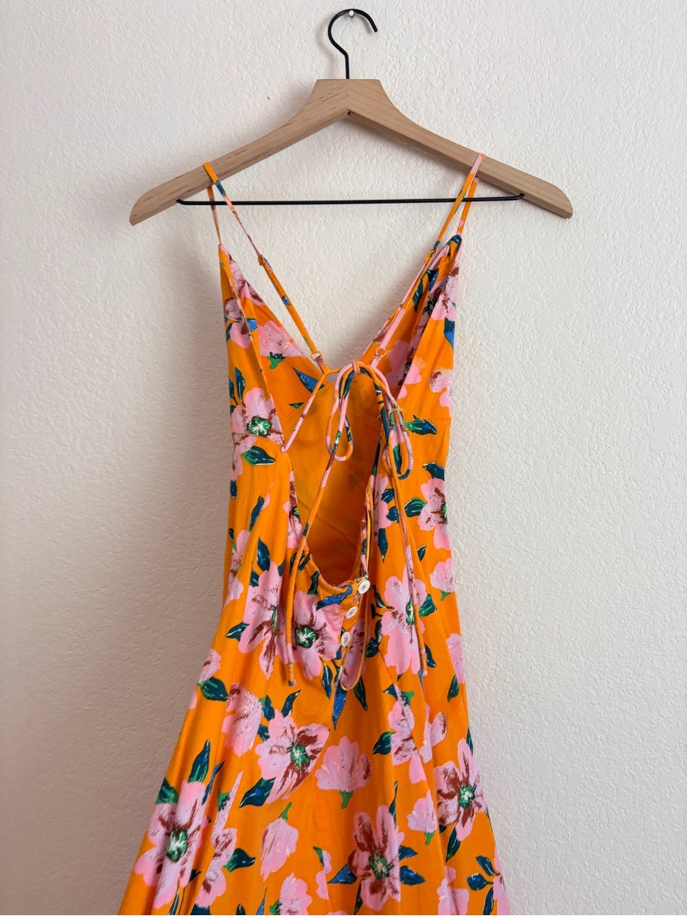 Free People Finer Things Printed Summer Floral Tie-Back Sundress (S)