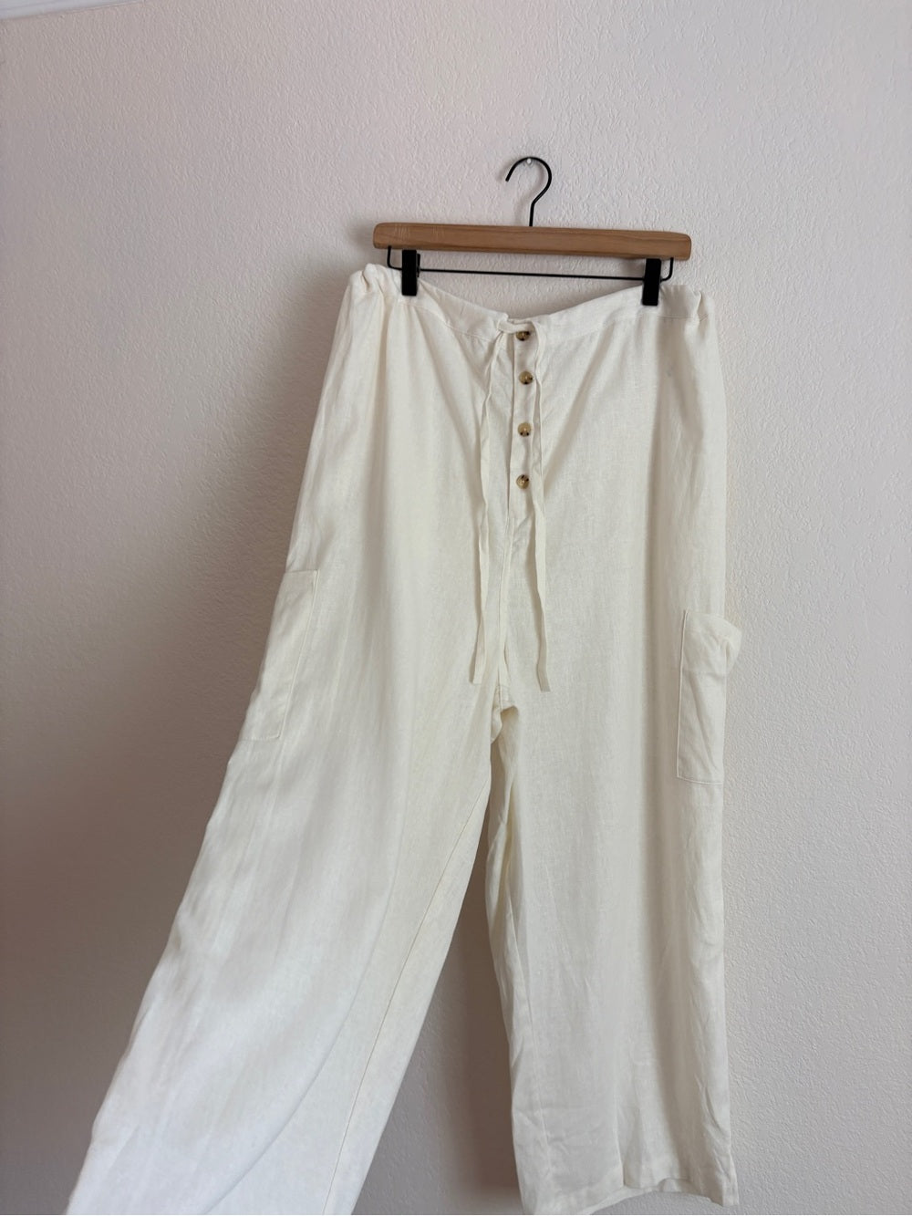 Celandine Linen Oversized Wide Leg Fisherman Pants (M)