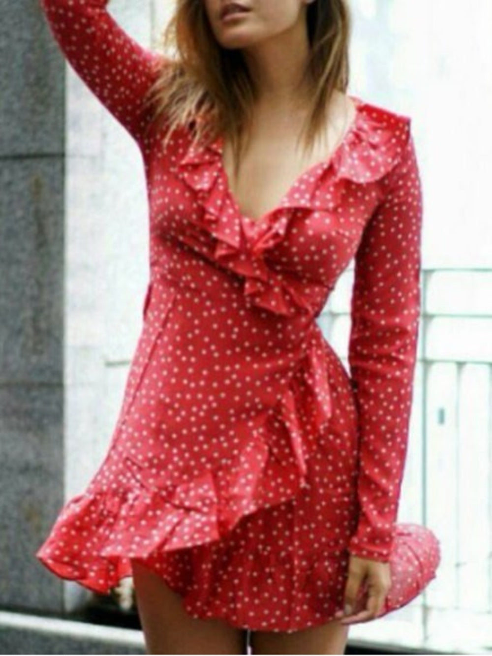 Realisation Par Silk Polka Dot Red Dress (S)