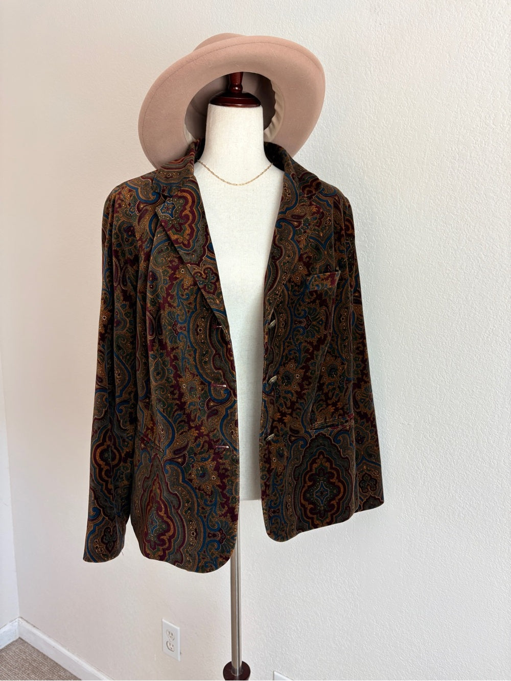 Lauren Ralph Lauren Women's Paisley Velvet Blazer (L)