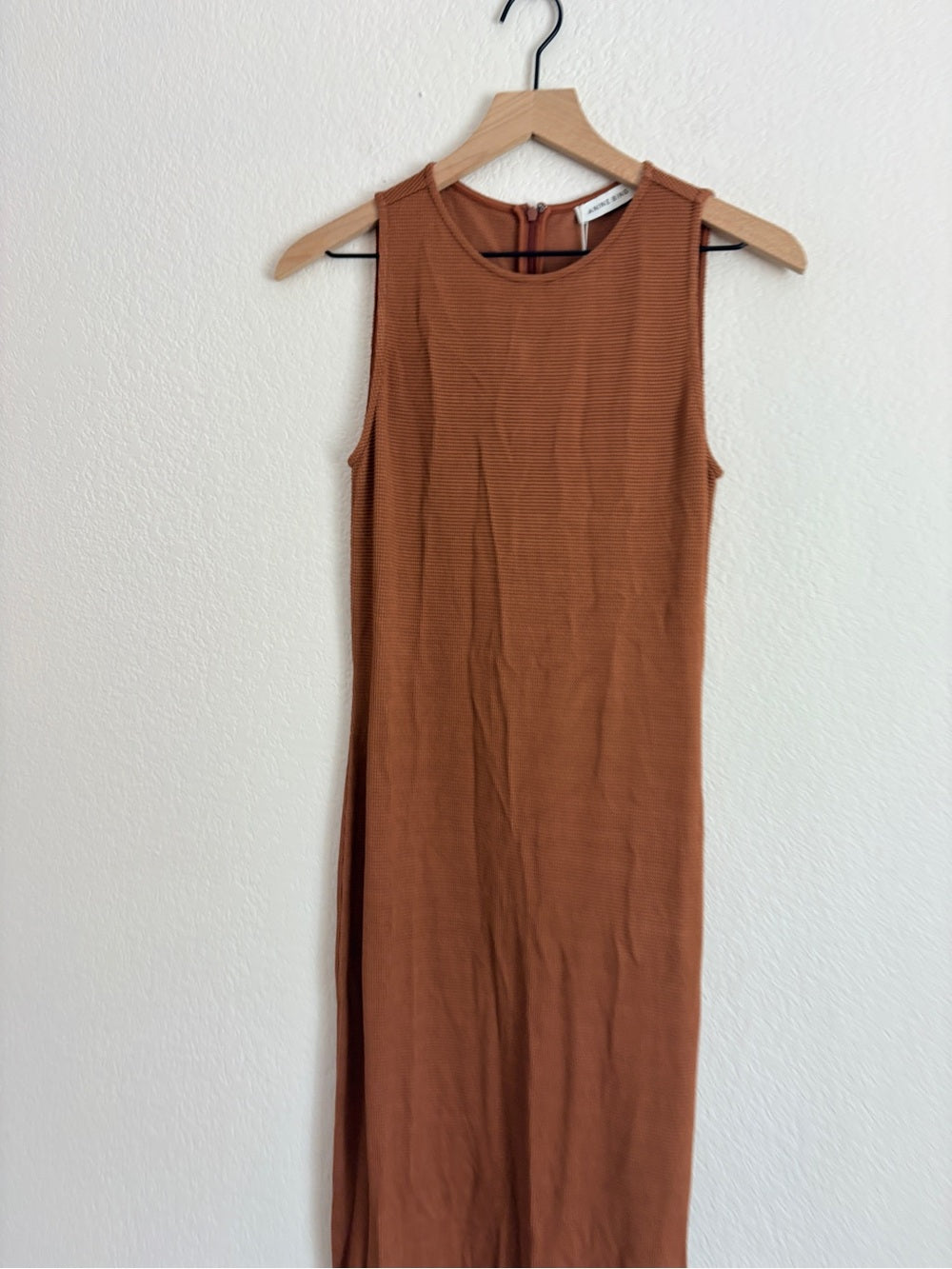 NWT Anine Bing Savannah Waffle Dress in Terra Cotta (S)