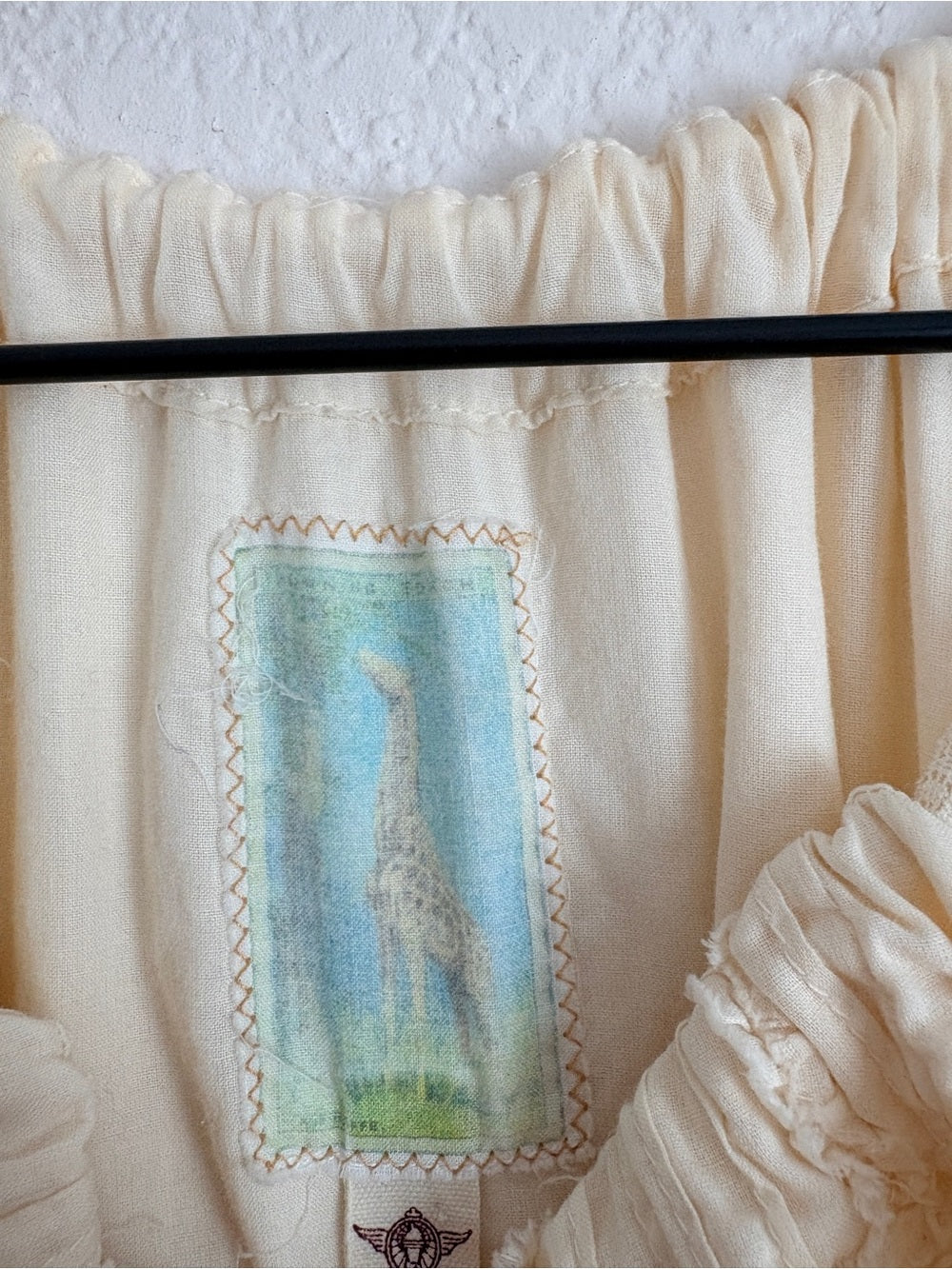 Burning Torch Anthropologie Gauzy Boho in Cream Lace-Trim Halter Sundress (S)
