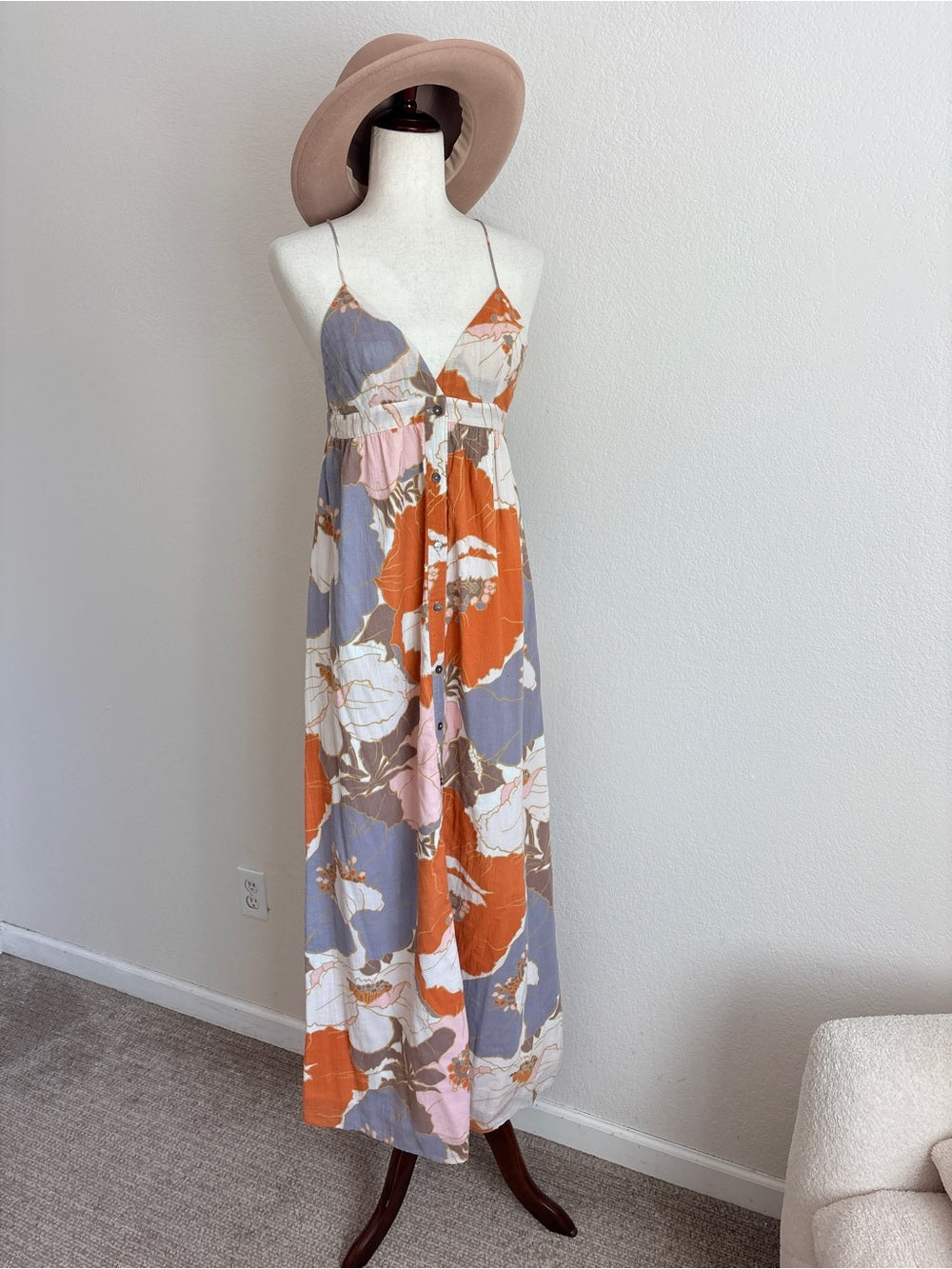 Joie Unique Cotton Maxi Floral Dress (XS)