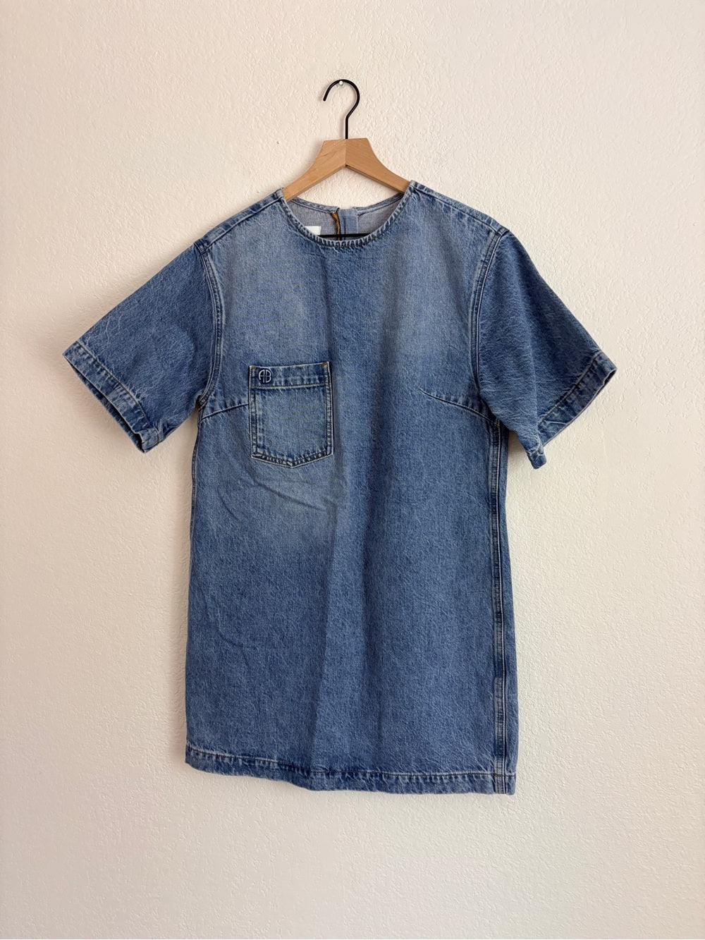 NWT Anine Bing Tulah Short-Sleeve Denim Dress (M)