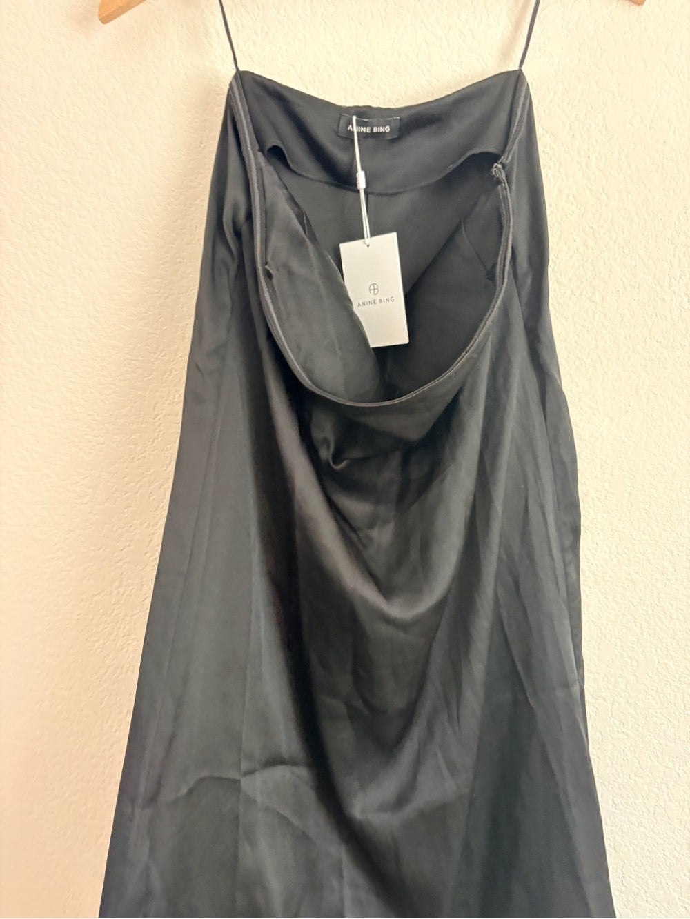 NWT Anine Bing Silk Black Megan Strapless Dress (L)